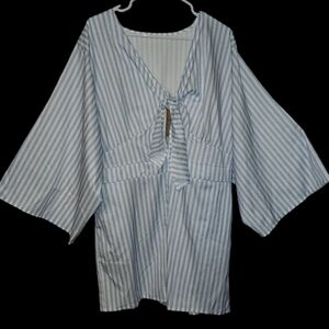 Utcoco Blue & White Stripe Romper